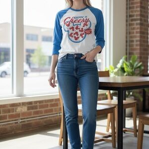 Disney Blue and White Raglan Tee